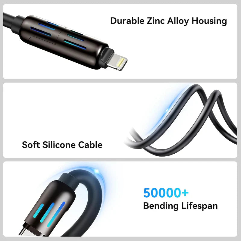 4-in-1 Multi USB Charging Cable كابل شحن USB متعدد 4 في 1